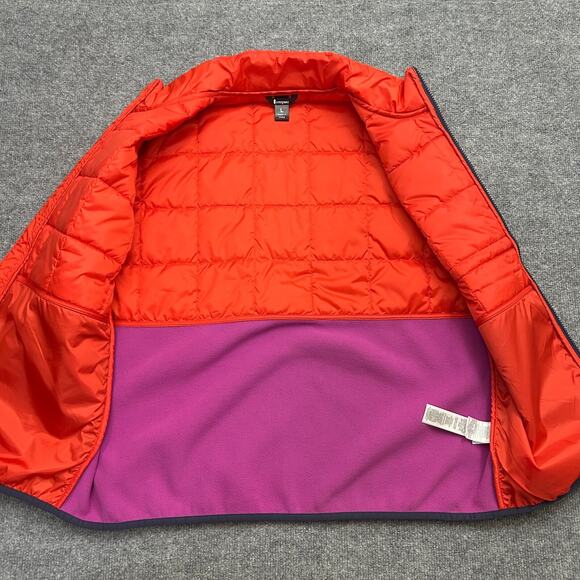 Cotopaxi Trico Hybrid Vest Women's size L Orange Purple Colorblock Full Zip - Picture 4 of 9